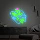 Umarmende Silhouette mit Blume LED-Neonschild Wohnzimmer Atelier