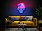 Affenkopf mit Basecap und Zigarette LED-Neonschild mit UV-Druck für Bar und Club