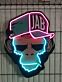 Affenkopf mit Basecap und Zigarette LED-Neonschild mit UV-Druck für Bar und Club