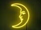 Halbmond mit Gesicht LED-Neonschild Wohnzimmer Schlafzimmer