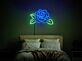 Rote Rose mit Blättern LED-Neonschild Wohnzimmer Schlafzimmer
