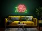Rote Rose mit Blättern LED-Neonschild Wohnzimmer Schlafzimmer