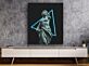 Klassische Statue mit Neon Dreieck LED-Neonschild mit UV-Druck für Wohnzimmer Kunstdekoration