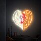 Engel und Teufel Silhouette im Herz LED-Neonschild für Wohnzimmer Schlafzimmer