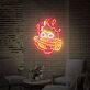 Calcifer mit Holzscheit als LED-Neonschild