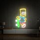 Comicfigur mit Skateboard LED-Neonschild Wohnzimmer Gamingzimmer