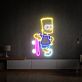Comicfigur mit Skateboard LED-Neonschild Wohnzimmer Gamingzimmer