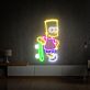 Comicfigur mit Skateboard LED-Neonschild Wohnzimmer Gamingzimmer