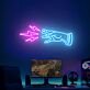 Hand mit Blitzsymbol LED-Neonschild für Gaming Zimmer