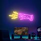 Hand mit Blitzsymbol LED-Neonschild für Gaming Zimmer