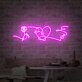 Rose und Herz Symbol LED-Neonschild für Wohnzimmer Schlafzimmer