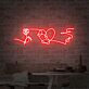Rose und Herz Symbol LED-Neonschild für Wohnzimmer Schlafzimmer