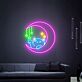 Katze im Halbmond mit Sternen LED-Neonschild Wohnzimmer Schlafzimmer