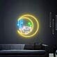Brighten Your Space: Cat And Moon Bedroom Decor Animal Lover Led Neon Sign Perfect for Home, Office, and Wedding Settings