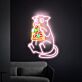 Katze mit Pizzastück LED-Neonschild für Wohnzimmer oder Restaurant
