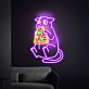 Katze mit Pizzastück LED-Neonschild für Wohnzimmer oder Restaurant