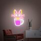 Katze in Tasse mit Pfotenabdruck LED-Neonschild Wohnzimmer Kinderzimmer