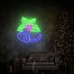 Weihnachtsglocken mit Stechpalme LED-Neonschild Wohnzimmer Weihnachtsdekoration