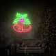 Weihnachtsglocken mit Stechpalme LED-Neonschild Wohnzimmer Weihnachtsdekoration