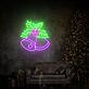 Weihnachtsglocken mit Stechpalme LED-Neonschild Wohnzimmer Weihnachtsdekoration
