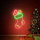 Weihnachtsstrumpf mit Süßigkeiten LED-Neonschild Wohnzimmer Weihnachtsdekoration