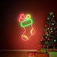 Weihnachtsstrumpf mit Süßigkeiten LED-Neonschild Wohnzimmer Weihnachtsdekoration