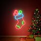 Weihnachtsstrumpf mit Süßigkeiten LED-Neonschild Wohnzimmer Weihnachtsdekoration
