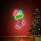 Weihnachtsstrumpf mit Süßigkeiten LED-Neonschild Wohnzimmer Weihnachtsdekoration
