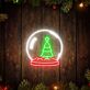 Brighten Your Holiday Celebrations and Events with the Christmas Tree Snow Globe Led Neon Sign for Home, Office, and Party Decor.