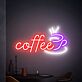 Kaffeetasse mit Dampf LED Neonschild für Café und Küche