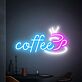 Kaffeetasse mit Dampf LED Neonschild für Café und Küche