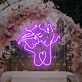Küssendes Paar Kontur LED-Neonschild für Hochzeit Fotohintergrund