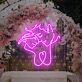 Küssendes Paar Kontur LED-Neonschild für Hochzeit Fotohintergrund