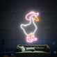 Gans mit Hut und Stiefeln LED-Neonschild für Wohnzimmer oder Bar
