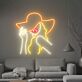 Frau mit Sonnenhut LED-Neonschild Wohnzimmer Lounge