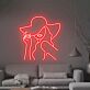 Frau mit Sonnenhut LED-Neonschild Wohnzimmer Lounge