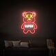 Brighten Your Child's Space or Next Party: Cute Bear Kaws Neon Sign for Kids' Room and Playful Events Decor