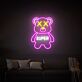 Brighten Your Child's Space or Next Party: Cute Bear Kaws Neon Sign for Kids' Room and Playful Events Decor