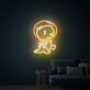 Brighten Your Space: Cute Dinosaur Astronaut Led Neon Signs Wall Decoration for Kids' Rooms, Play Areas, and Birthday Celebrations.