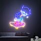 LED Neonschild mit dynamischer Skateboard Figur im Anime Stil für Gaming Zimmer Jugendzimmer und moderne Wanddekoration