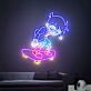 LED Neonschild mit dynamischer Skateboard Figur im Anime Stil für Gaming Zimmer Jugendzimmer und moderne Wanddekoration