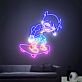 LED Neonschild mit dynamischer Skateboard Figur im Anime Stil für Gaming Zimmer Jugendzimmer und moderne Wanddekoration