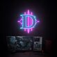 LED Neonschild Buchstabe D im Gaming Design