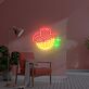 Cowboyhut auf Discokugel LED-Neonschild Wohnzimmer Bar