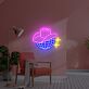 Cowboyhut auf Discokugel LED-Neonschild Wohnzimmer Bar