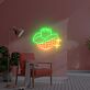 Cowboyhut auf Discokugel LED-Neonschild Wohnzimmer Bar