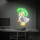 Ente mit Regenschirm und Gummistiefeln LED-Neonschild für Kinderzimmer oder Wohnzimmer