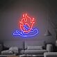 Hand mit Flamme LED-Neonschild Wohnzimmer Bar