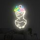 Neon Umriss einer antiken Büste LED-Neonschild für Wohnzimmer Kunstgalerie