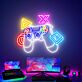 Spielcontroller mit PlayStation Symbolen LED-Neonschild Gaming Zimmer